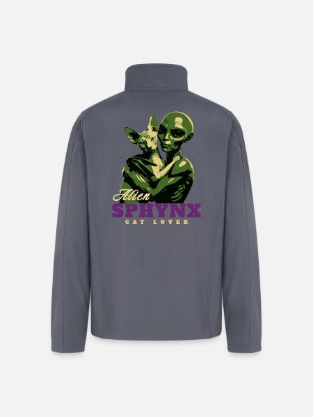 Alien Sphynx Cat - Men’s Soft Shell Jacket - gray