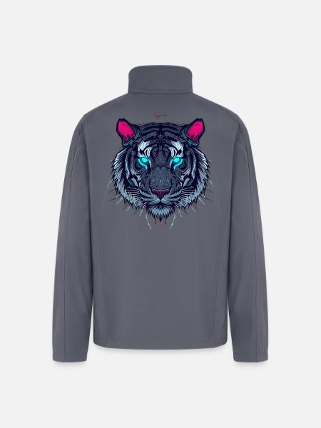 Neon Circuit Tiger - Men’s Soft Shell Jacket - gray