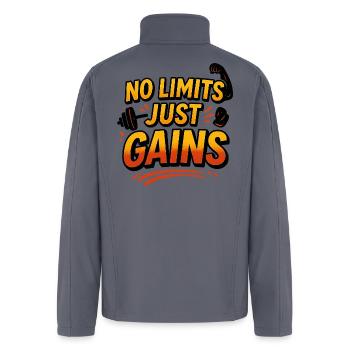 No Limits Just Gains T-Shirt - Men’s Soft Shell Jacket - gray - Back