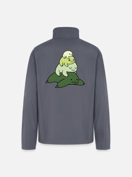 Pastel Stack Frog - Men’s Soft Shell Jacket - gray