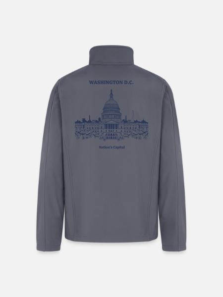 Capitol Skyline in Blue - Men’s Soft Shell Jacket - gray