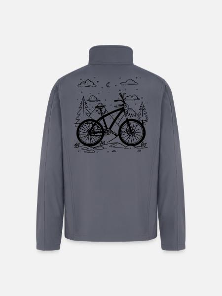 Mountain Biking Comic Style - Men’s Soft Shell Jacket - gray
