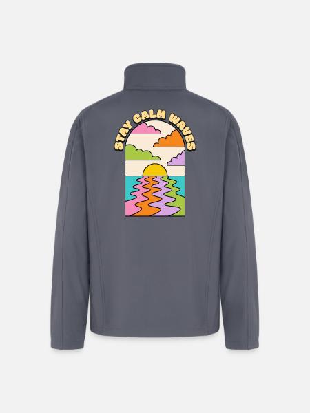 STAY CALM WAVES - Men’s Soft Shell Jacket - gray