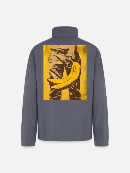 Banana Pop Art Silhouette - Men’s Soft Shell Jacket - gray