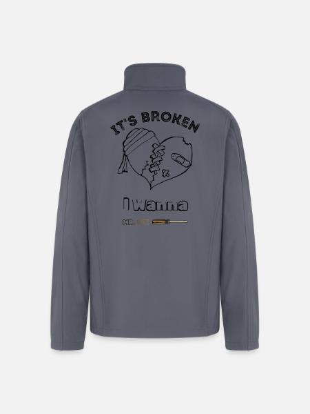 My heart is broken - Men’s Soft Shell Jacket - gray