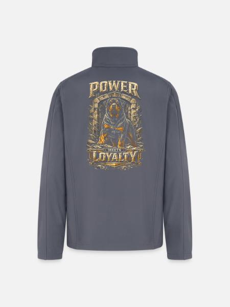 Rottweiler Power Meets Loyalty - Men’s Soft Shell Jacket - gray