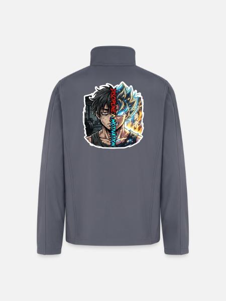 Dual Neon Warrior Split - Men’s Soft Shell Jacket - gray