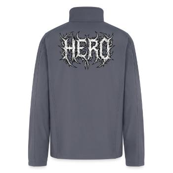 HERO Metal Graphic Tee | Deathcore Brutalism T-Shi - Men’s Soft Shell Jacket - gray - Back