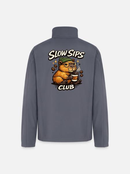 Slow Sips Club - Men’s Soft Shell Jacket - gray