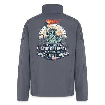 ​Statue of Liberty New York USA Vintage - Men’s Soft Shell Jacket - gray - Back