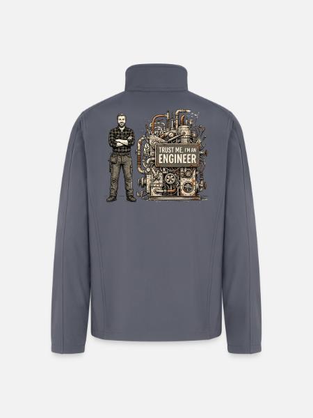 Steampunk Engineer Portrait Machine - Men’s Soft Shell Jacket - gray