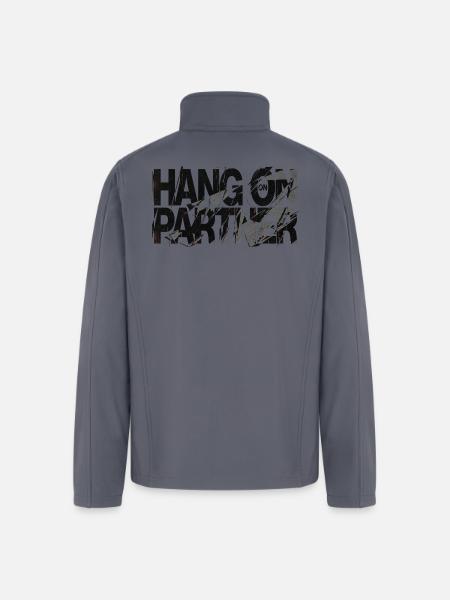 Hang On Partner Distressed Text - Men’s Soft Shell Jacket - gray