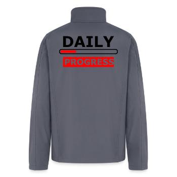 DAILY PROGRESS Pulse Red Stamp - Men’s Soft Shell Jacket - gray - Back