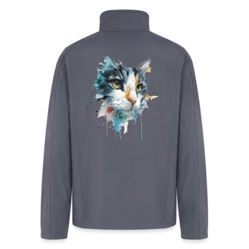 Watercolor cat face - Men’s Soft Shell Jacket