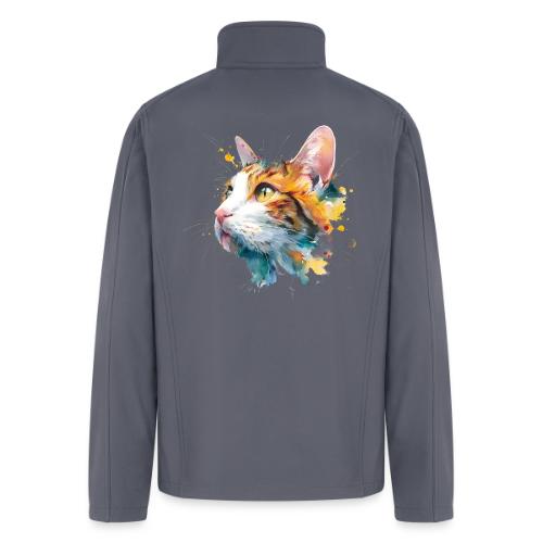 Cat: Feline Ink Burst - Men’s Soft Shell Jacket