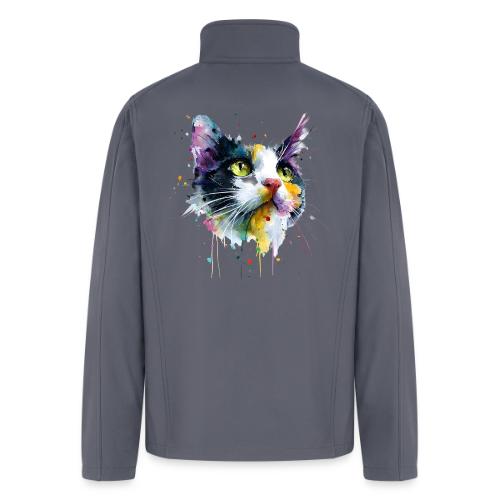 Cat: Painted Purr Expression - Men’s Soft Shell Jacket