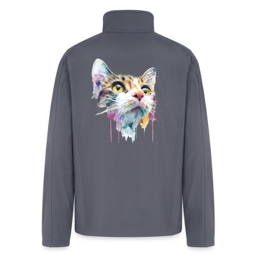 Chromatic Cat Splash - Men’s Soft Shell Jacket