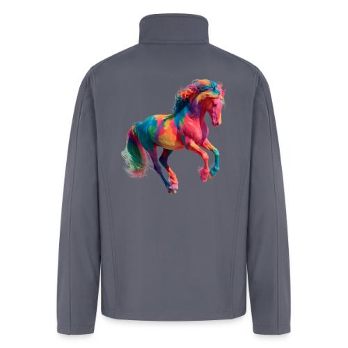 Colorful Paint Splatter Horse Art - Men’s Soft Shell Jacket