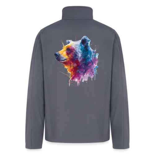Watercolor Bear Portrait - Men’s Soft Shell Jacket