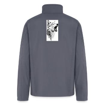 Geometric Wolf Howl - Men’s Soft Shell Jacket - gray - Back