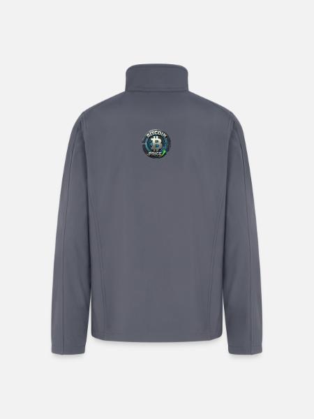 Bitcoin Price Circuit Emblem - Men’s Soft Shell Jacket - gray
