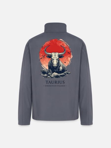 Taurus Bull at Sunset Circle - Men’s Soft Shell Jacket - gray