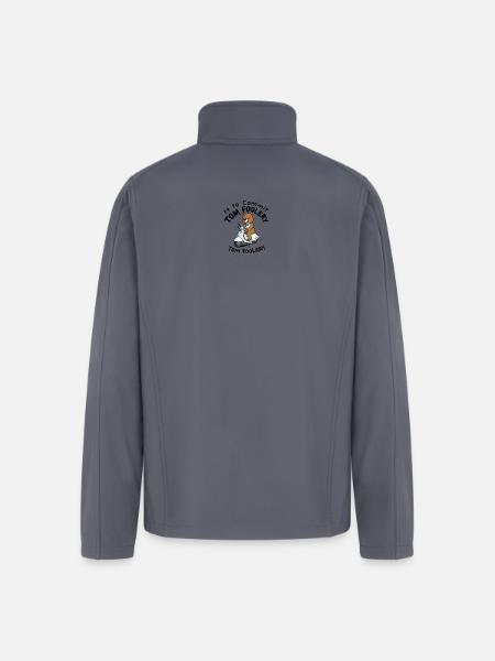 Cute Bear Riding Scooter Illustration - Men’s Soft Shell Jacket - gray
