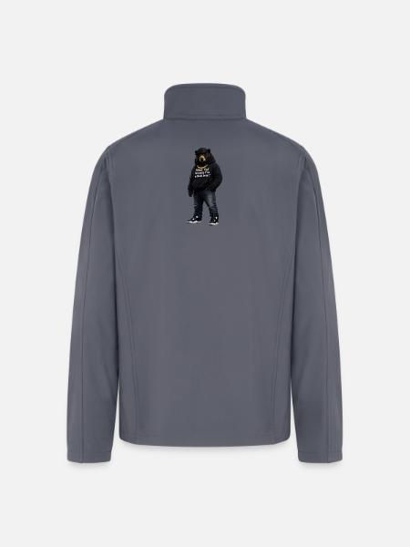 Midnight Bear Hoodie Pun - Men’s Soft Shell Jacket - gray