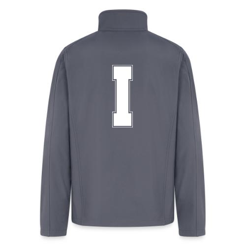 White Letter I – Varsity Alphabet Monogram - Men’s Soft Shell Jacket