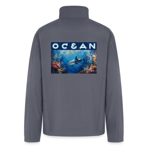 Ocean: Synthwave Shark - Men’s Soft Shell Jacket