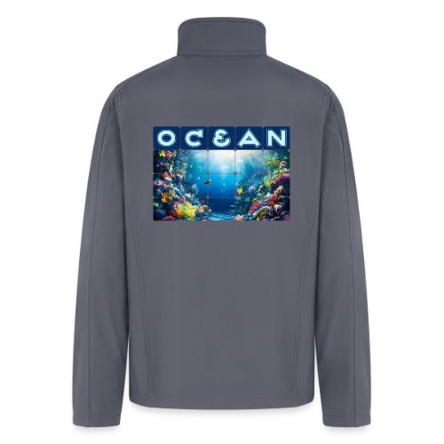 Ocean: Neon Reef Glow - Men’s Soft Shell Jacket