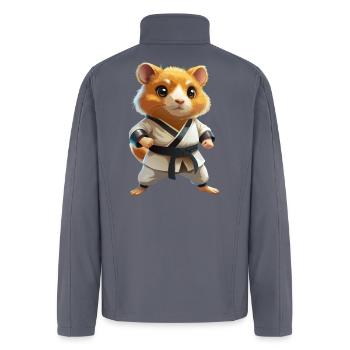 Hamster in a martial arts suit - cool pet. - Men’s Soft Shell Jacket - gray - Back