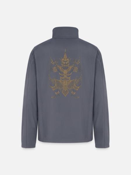 Golden Deva Guardian Mandala - Men’s Soft Shell Jacket - gray