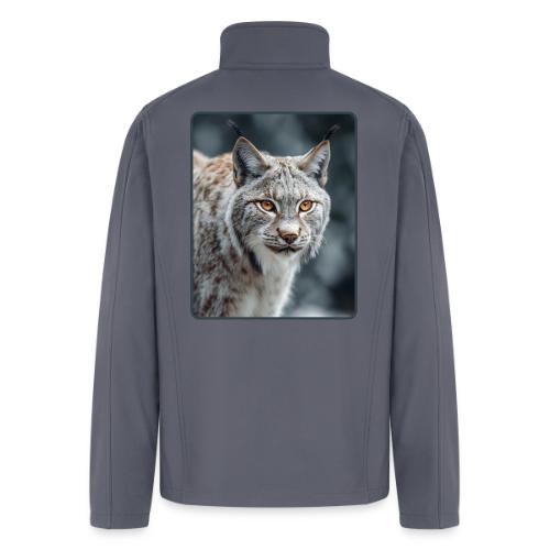 Lynx Portrait Piercing Eyes Design - Men’s Soft Shell Jacket