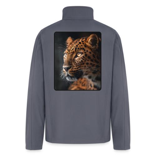 Amur Leopard Face Wildlife Design - Men’s Soft Shell Jacket