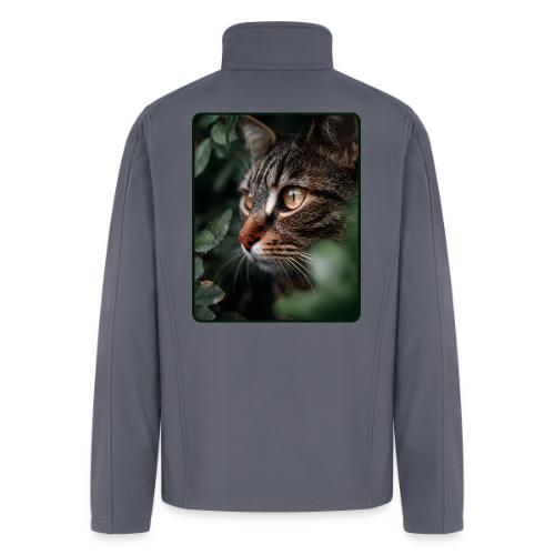 Tabby Cat Jungle Eyes Design - Men’s Soft Shell Jacket