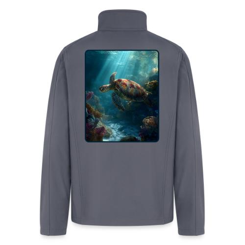 Sea Turtle Coral Reef Design - Men’s Soft Shell Jacket