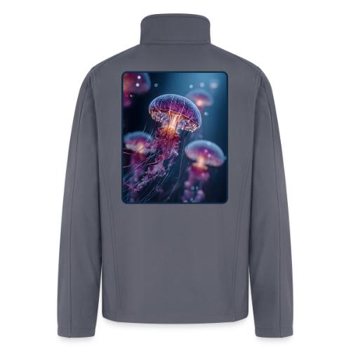 Glowing Jellyfish Deep Sea Design - Men’s Soft Shell Jacket