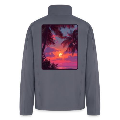 Tropical Sunset Palm Silhouette Design - Men’s Soft Shell Jacket