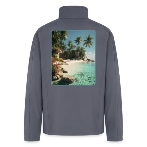 Serene Tropical Beach Floral Design - Men’s Soft Shell Jacket
