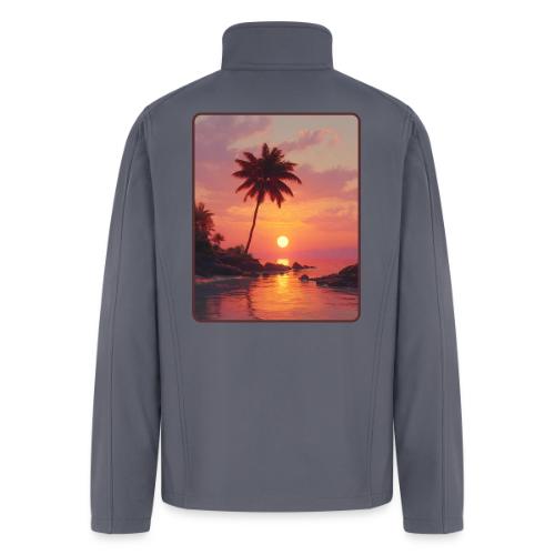 Tropical Beach Sunset Palm Design - Men’s Soft Shell Jacket
