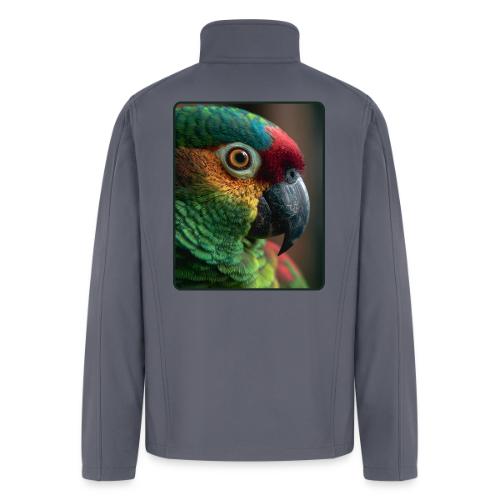 Colorful Parrot Close-Up Design - Men’s Soft Shell Jacket