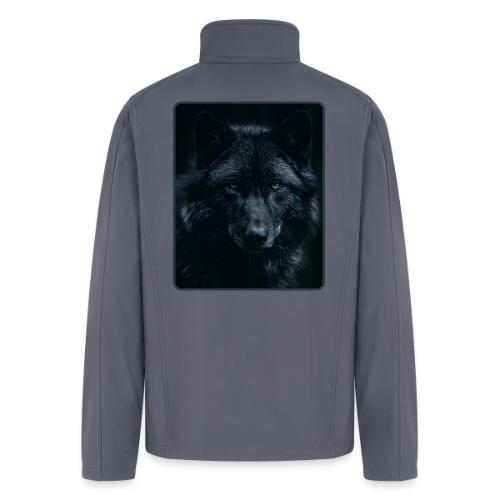 Black Wolf Intense Eyes Portrait Design - Men’s Soft Shell Jacket