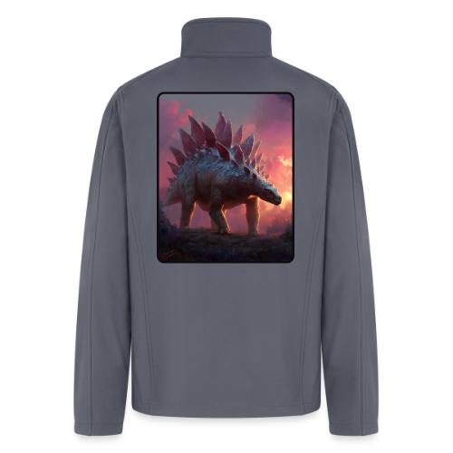 Stegosaurus Sunset Forest Design - Men’s Soft Shell Jacket