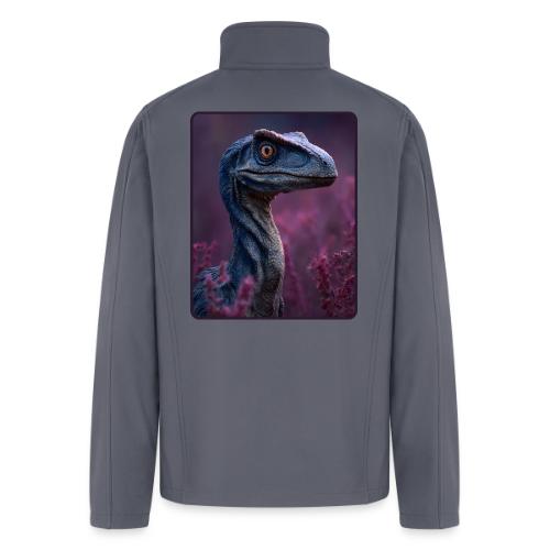 Blue Velociraptor Portrait Design - Men’s Soft Shell Jacket