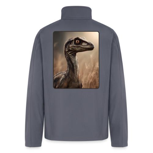 Velociraptor Feathered Portrait Design - Men’s Soft Shell Jacket