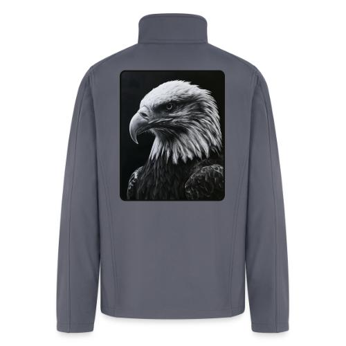Black White Bald Eagle Design - Men’s Soft Shell Jacket