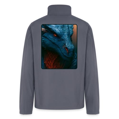 Turquoise Dragon Fire Eye Design - Men’s Soft Shell Jacket