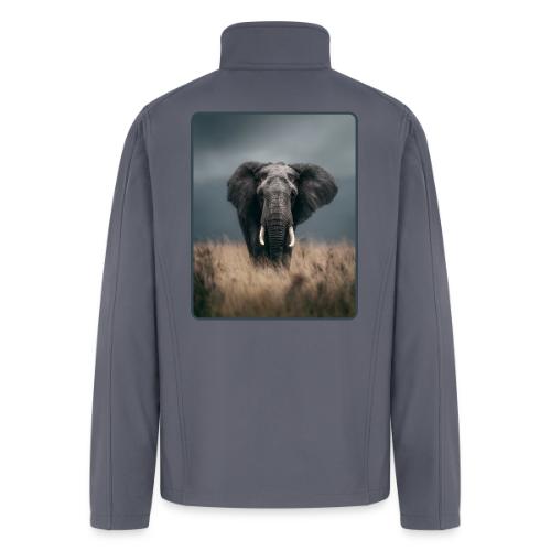Majestic African Elephant Portrait Design - Men’s Soft Shell Jacket