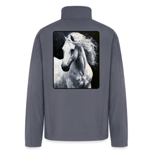 White Horse Oil Painting Design - Men’s Soft Shell Jacket